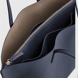 Quince Italian Leather Triple Compartment Shopper Tote